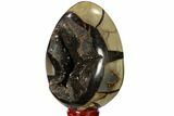 Septarian Dragon Egg Geode - Black Crystals #118743-2